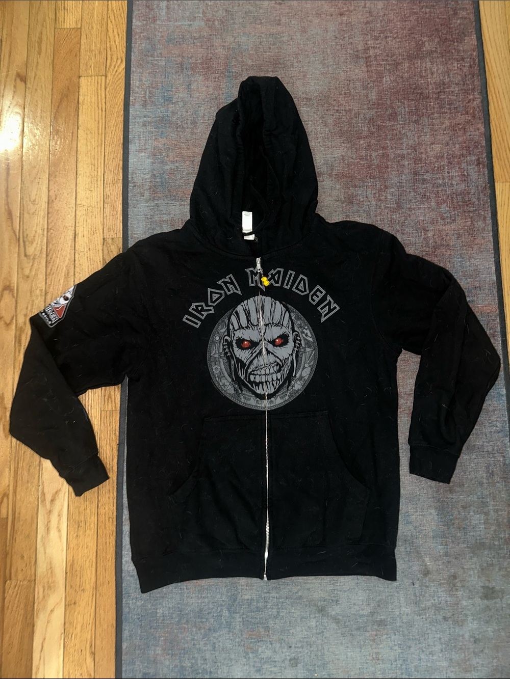 Iron Maiden Black Zip-Up Hoodie with Eddie Graphic